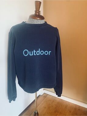 Outdoor Voices San Francisco Cropped Boxy Sweatshirt in Navy XS